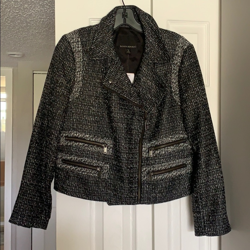 Banana Republic Tweed Moto Jacket